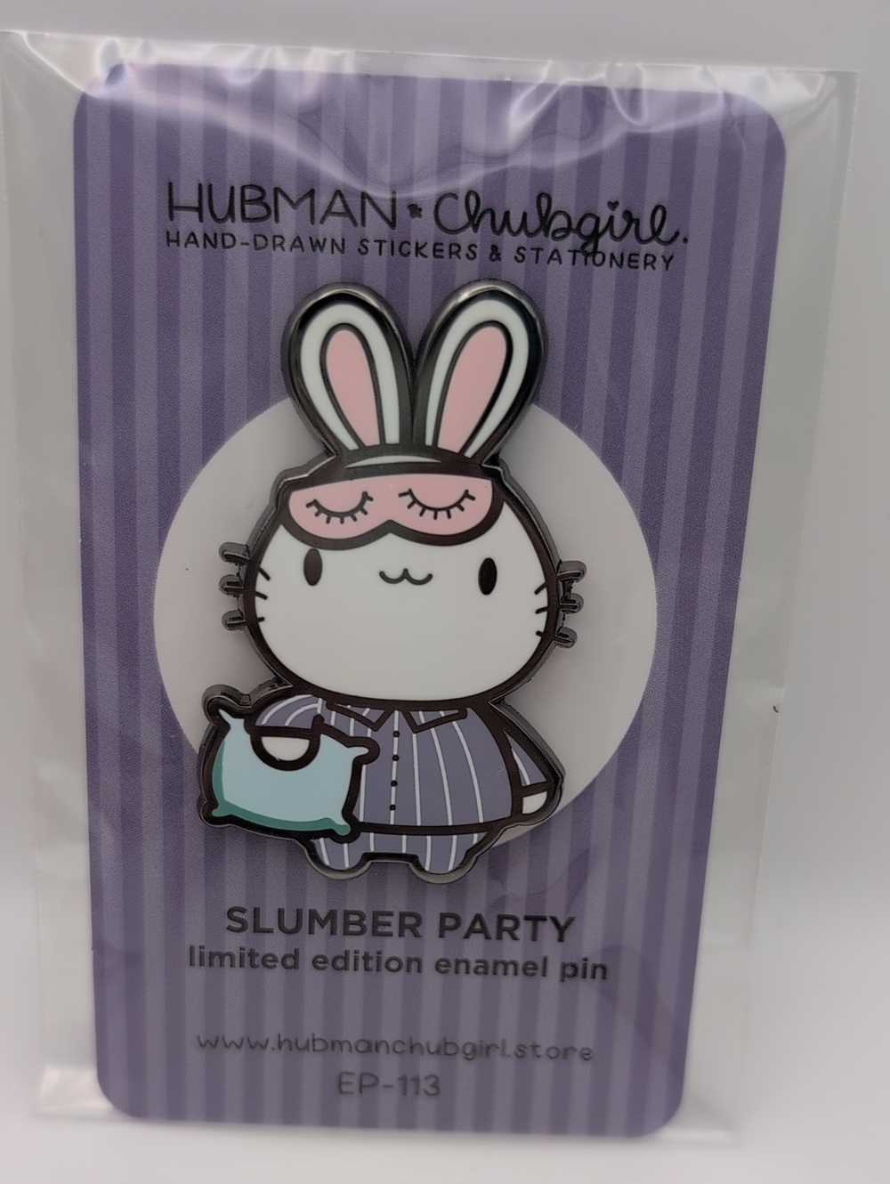 Hubman x Chubgirl Slumber Party Bunny Enamel Pin Limited Edition